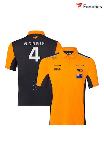 Fanatics Orange McLaren 2023 Team Lando Norris Driver Polo Shirt (857913) | £70