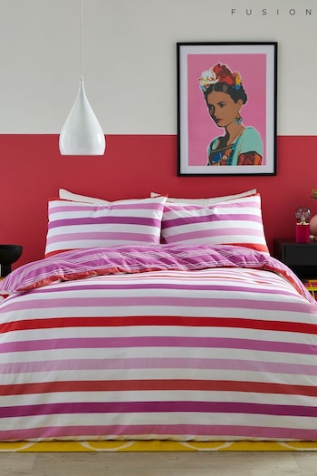 Fusion Pink Carlson Stripe Duvet Cover Set (858149) | £18 - £30