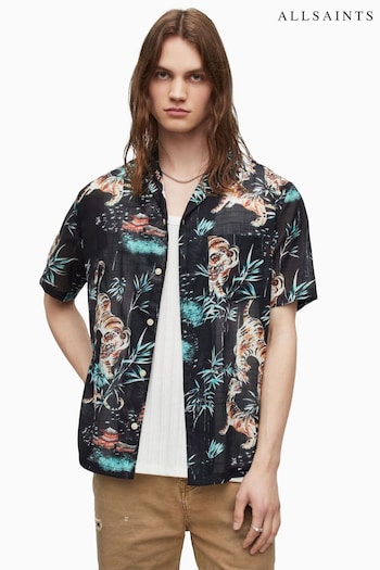 AllSaints Black Tagise Cotton Shirt (858247) | £119