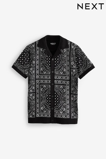 Black/White Bandana Short Sleeve Jersey Shirt (3-16yrs) (858545) | £12 - £17