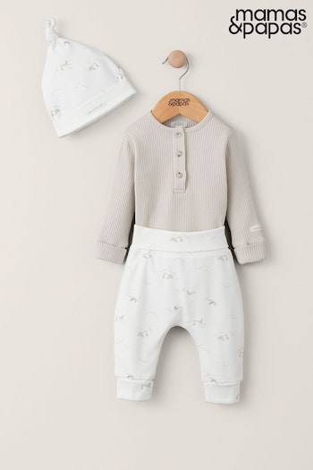 Mamas & Papas Grey Stork My First Outfit 3 Piece Set (858826) | £25