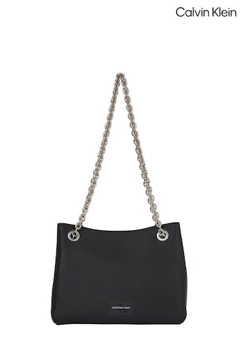 Calvin Klein Sculpted Shoulder Chain Black Bag (859074) | £110