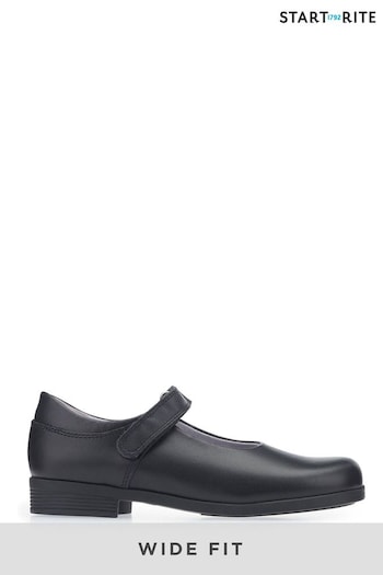 Start-Rite Samba Black Leather School Shoes Bronte Wide Fit (859193) | £48