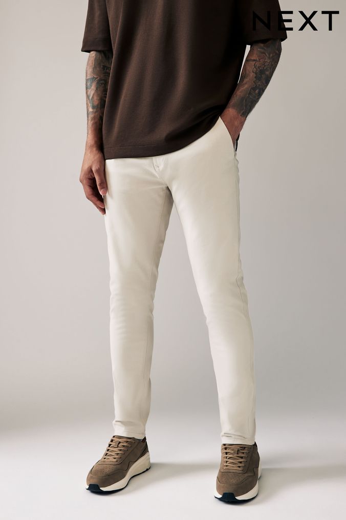 White skinny sales trousers uk