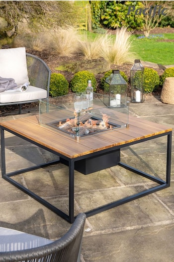 Pacific Natural Garden Cosiloft 100 Black and Teak Fire Pit Table (859269) | £1,300
