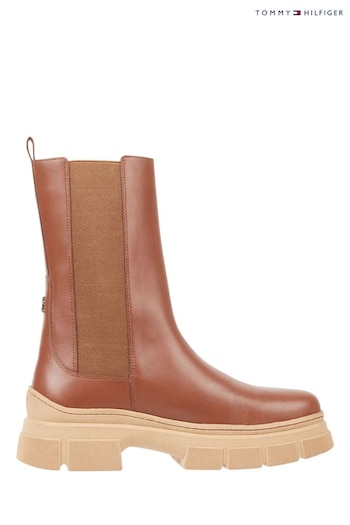 Tommy Hilfiger Essential Leather Chelsea Brown Boots (860010) | £160