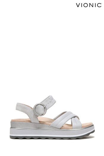 Vionic Grey Reyna Suede Leather Sandals (860138) | £120