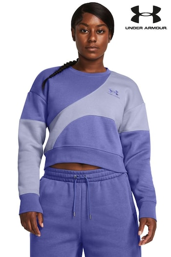 Under Armour Blue Essential Fleece Crop Crew Sweatshirt (860398) | £58