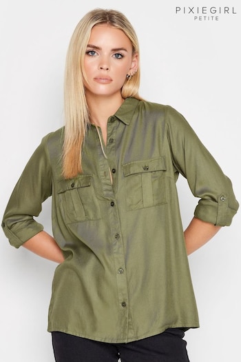 PixieGirl Petite Green Utility Shirt (860425) | £29