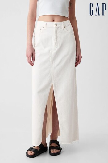 Gap White Denim A-line Front Split Midi Skirt (860562) | £40