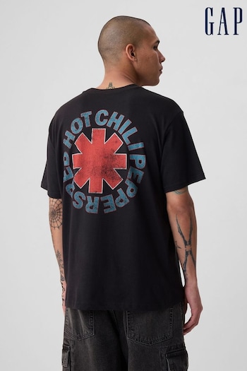 Gap Black Red Hot Chili Peppers Cotton Graphic Short Sleeve T-Shirt (860790) | £20