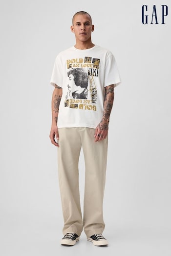 Gap White Jimi Hendrix Cotton Graphic Short Sleeve T-Shirt (860871) | £20