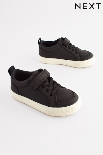 Black Wide Fit (G) Touch Fastening Elastic Lace Shoes (861036) | £14 - £18