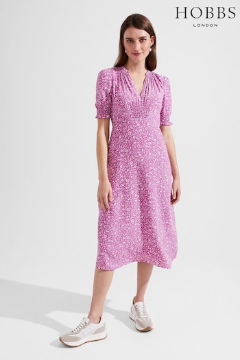Hobbs Petite Pink Tullia Dress (861361) | £149