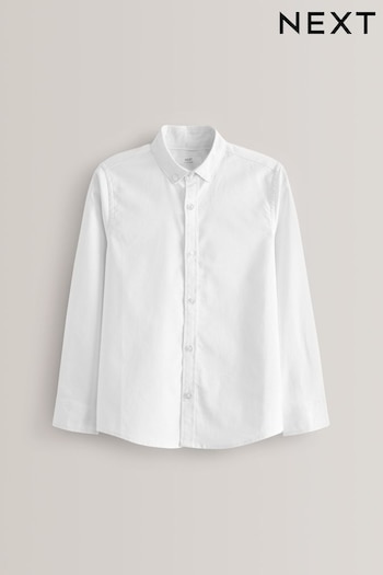 White Plain Long Sleeve Oxford Shirt (3-16yrs) (861453) | £10 - £15
