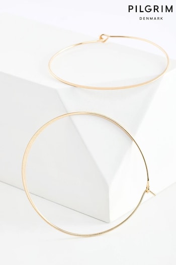 PILGRIM Gold Plated Recycled Tilly Large Hoop Earrings (861489) | £10
