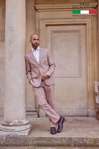 Pink Regular Fit Nova Fides Italian Wool Blend Suit: Trousers (861539) | £59