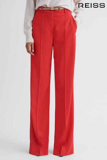 Reiss Coral Cara Wide Leg Mid Rise Trousers (861566) | £168