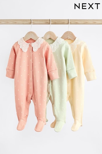 Peach Pink Baby Collared Sleepsuit (0mths-2yrs) (861573) | £20 - £22
