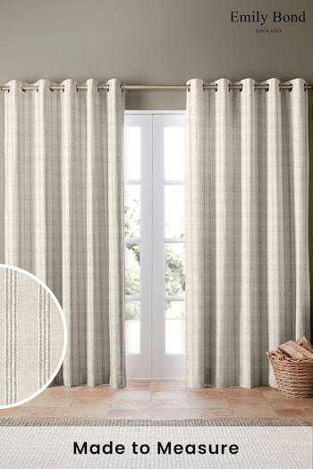 Emily Bond Natural George Stripe Made to Measure Curtains (861592) | £91