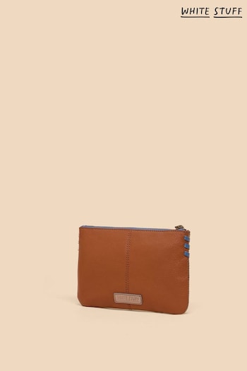 White Stuff Brown Leather Zip Top Pouch (861615) | £25