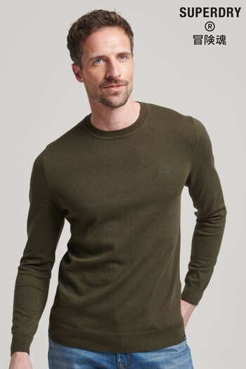 Superdry Green Embroidered Cotton Crew Neck Jumper (861851) | £45