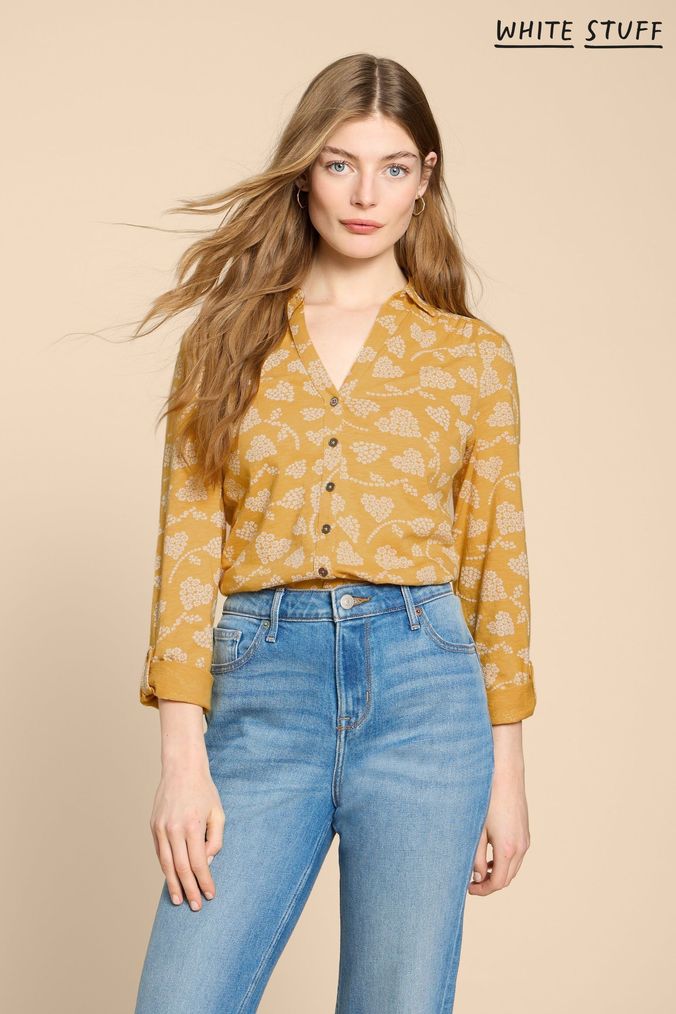 Buy Women s Shirts Yellow Tops Online Next UK