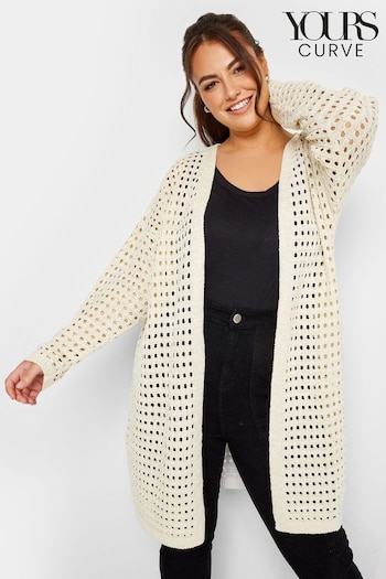 Yours Curve Gold Crochet Cardigan (862067) | £32