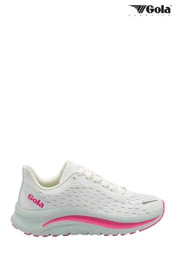 Gola White Alzir Speed Recycled Mesh Lace-Up Ladies Running Trainers (862078) | £85