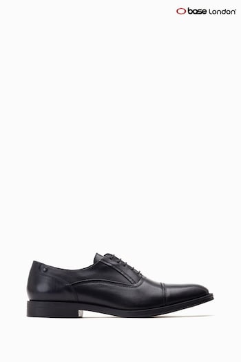 Base London Wilson Lace Up Toe Cap Black Shoes (862205) | £75