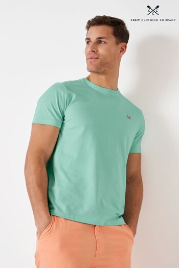 Crew pleated Clothing Company Light Green Cotton Classic T-Shirt (862375) | £25