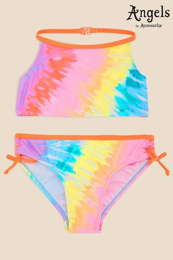 Angels By Accessorize Pink Tie Dye Bikini Set with Recycled Polyester (862426) | £15 - £16