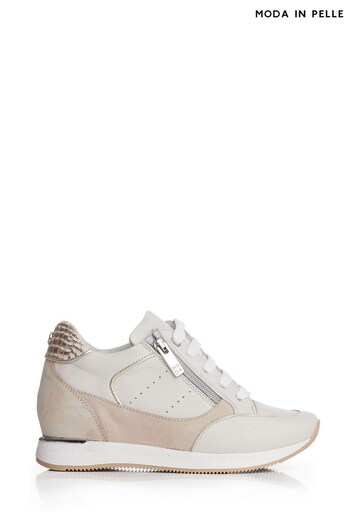 Moda in Pelle Hidden Wedge Lace up Trainers With Side Zip (862600) | £110