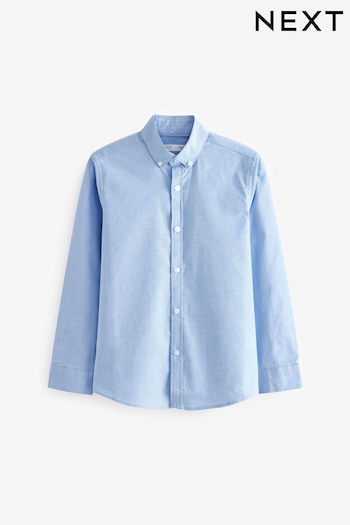 Blue Plain Long Sleeve Oxford Shirt (3-16yrs) (862695) | £12 - £17