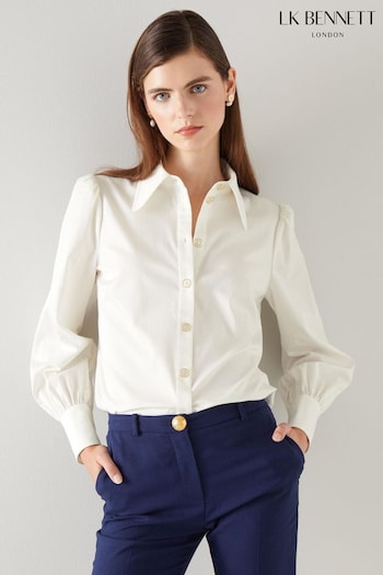 LK Bennett Sonya Cotton White Shirt (862733) | £169