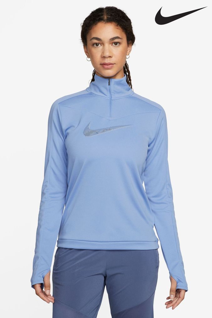 Blue nike half zip cheap women's