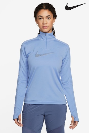 Nike rain Blue Dri-FIT Swoosh Half-Zip Running Top (862744) | £40