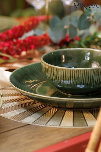 Mikasa Set of 4 Green Jardin Patterned Ceramic Cereal Bowl (862985) | £30