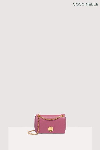 Coccinelle Liya Chain Pink Leather Mini Cross-Body Bag (863088) | £200