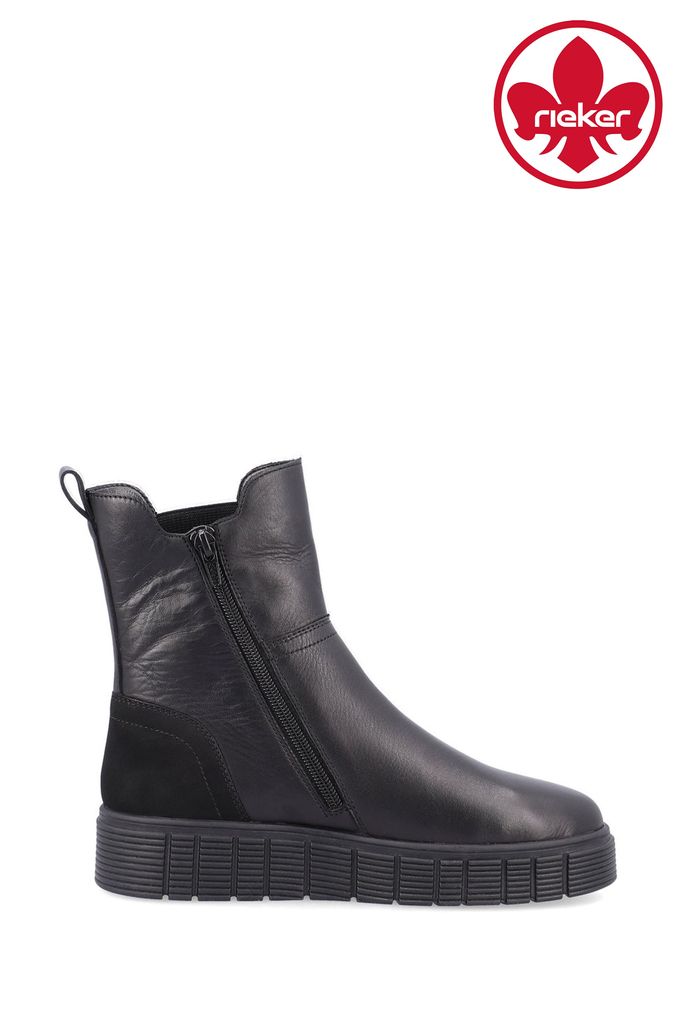 Rieker Womens Evolution Zipper Black Shoes (863210) | £85