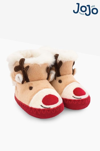 JoJo Maman Bébé Fawn Cosy Reindeer Slipper Boots (8632H8) | £18