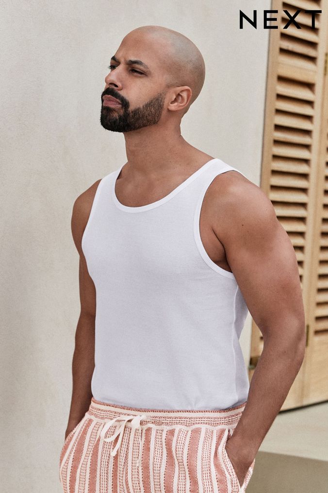 Mens sleeveless cheap tops uk