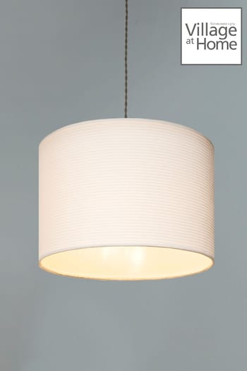 Village At Home Cream Cord Cylinder Pendant Shade (864120) | £37