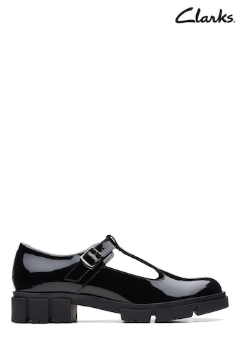 Clarks Black Pat Teala Bar Shoes (864140) | £70