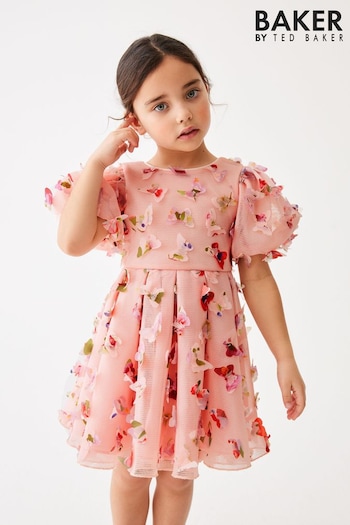 Baker by Ted Baker Pink 3D Butterfly Dress (864330) | £58 - £63