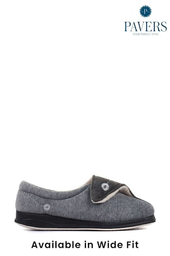 Pavers Ladies Touch Fasten Full Slippers With Permalose Sole (864367) | £25