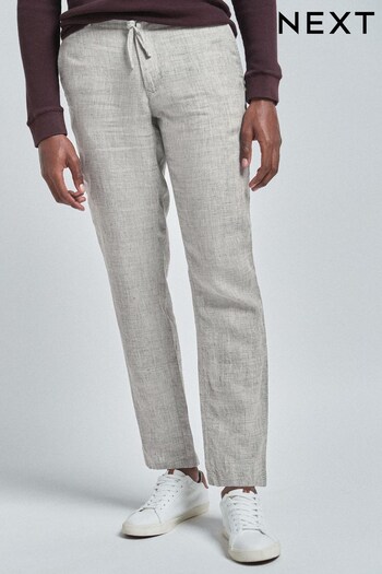 Light Grey 100% Linen Trousers (864818) | £19