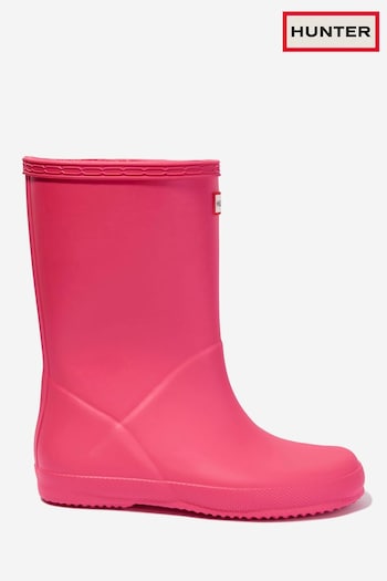 Hunter Girls Original First Classic Boots Black in Pink (864822) | £22