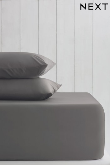 Grey Charcoal Cotton Rich Extra Deep Fitted Sheet (864868) | £18 - £24