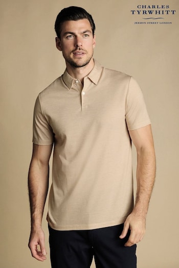 Charles Tyrwhitt Pink Cotton Tencel Tyrwhitt Cool Polo Shirt (864930) | £65